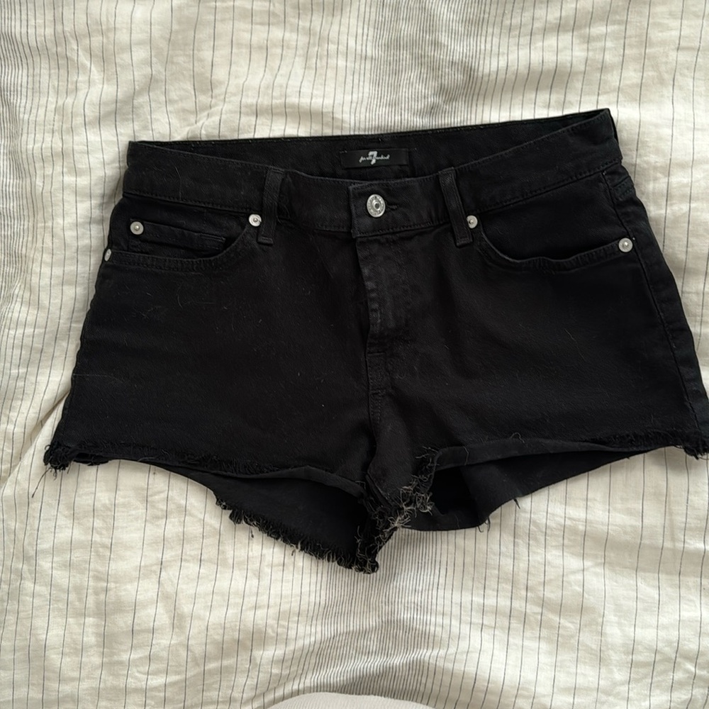 7 for all mankind black jean shorts